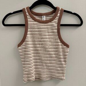 New Women's Nordstrom BP Size M Camisole Brown Tank Top with Contrast Trim